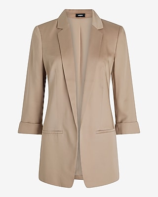 IDA TENCEL OPEN FRONT BOYFRIEND BLAZER 7807430:NOMAD:XS