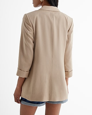 IDA TENCEL OPEN FRONT BOYFRIEND BLAZER 7807430:NOMAD:XS