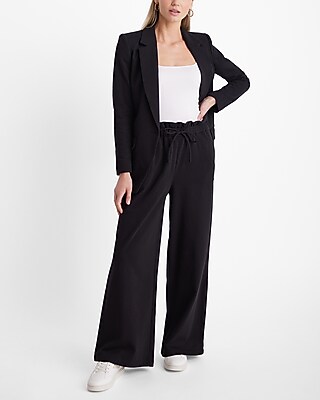 Knit One Button Cinched Boyfriend Blazer