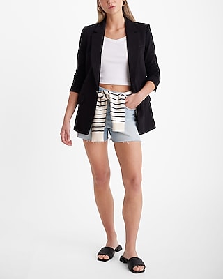 Knit One Button Cinched Boyfriend Blazer