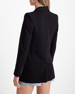 Knit One Button Cinched Boyfriend Blazer