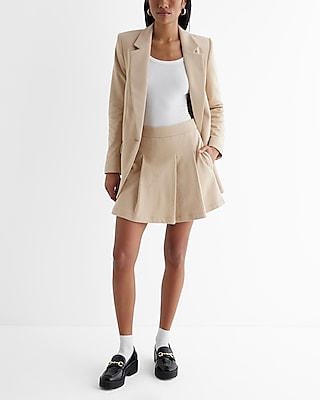 Knit One Button Cinched Boyfriend Blazer