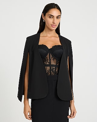 Collarless Cape Blazer