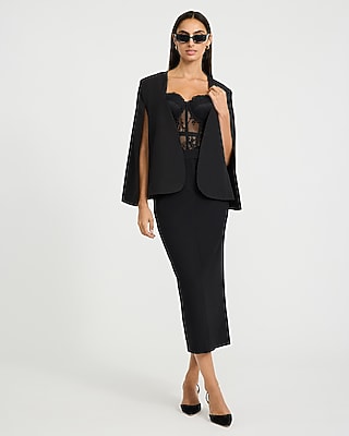 Collarless Cape Blazer