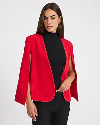 Collarless Cape Blazer