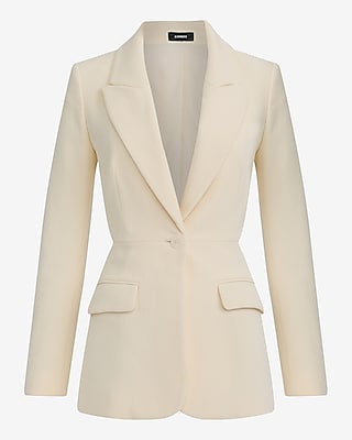 Textured Cutout Long Slim Blazer