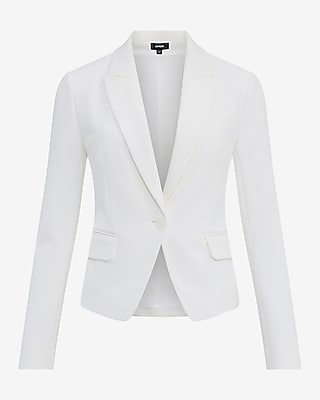 Cropped Fitted Cutaway Blazer in Studio Stretch Twill - thumbnail 8