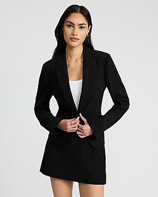 Cropped Fitted Cutaway Blazer