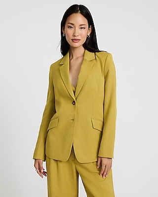 Linen-blend Two Button Relaxed Blazer