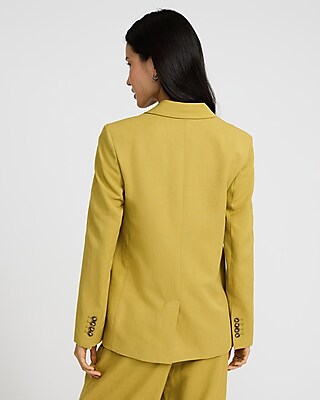 Linen-Blend Two Button Relaxed Blazer