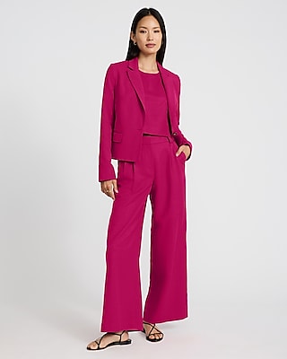 Linen-Blend Cropped Boyfriend Blazer
