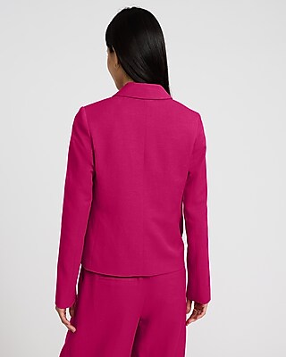 Linen-Blend Cropped Boyfriend Blazer