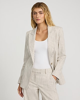 Striped Long Slim Blazer