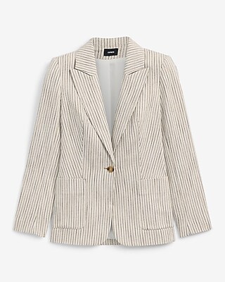 Striped Long Slim Blazer