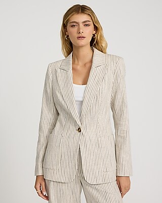 Striped Long Slim Blazer