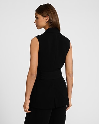 Long Belted Blazer Vest