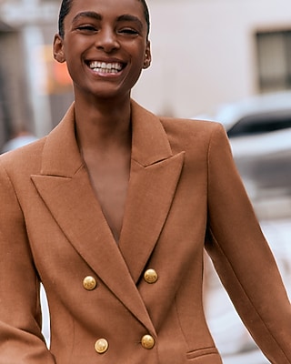 Cropped Slim Patch Pocket Blazer | Express