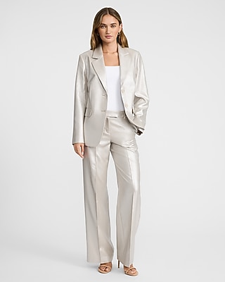 Metallic Two Button Relaxed Blazer
