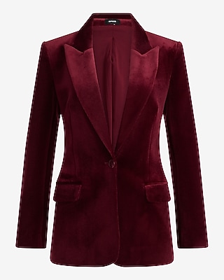 Velvet Corduroy Long Slim Blazer