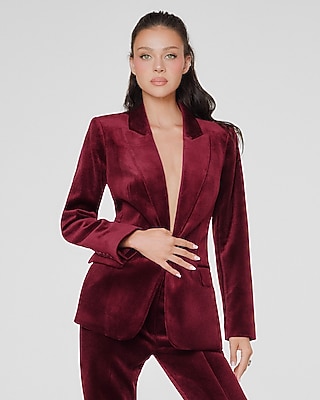 Velvet Corduroy Long Slim Blazer