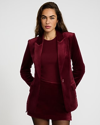 Velvet Corduroy Long Slim Blazer