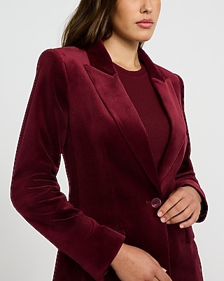 Velvet Corduroy Long Slim Blazer