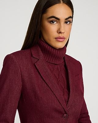 Editor Heathered Stretch Twill Fitted Two Button Blazer - image 2