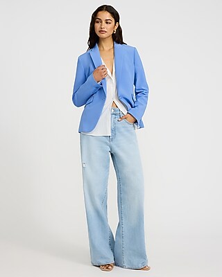 Editor Signature Stretch Fitted One Button Blazer