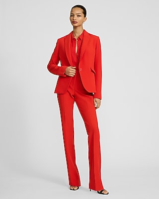 Editor Signature Stretch Fitted One Button Blazer