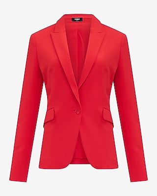 Editor Signature Stretch Fitted One Button Blazer