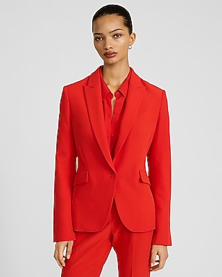 Editor Signature Stretch Fitted One Button Blazer