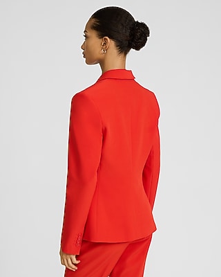 Editor Signature Stretch Fitted One Button Blazer