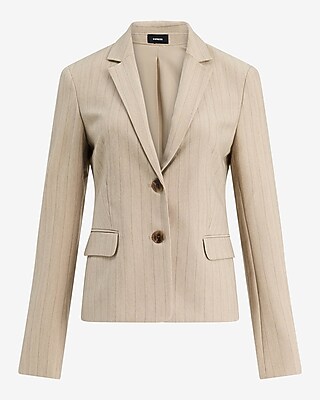 Editor Striped Fitted Two Button Blazer