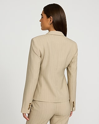 Editor Striped Fitted Two Button Blazer
