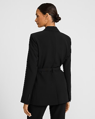 Studio Stretch Twill Fitted Belted Blazer