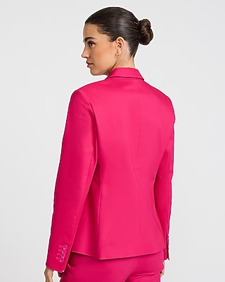 Editor Stretch Cotton Fitted One Button Blazer