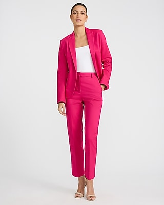 Editor Stretch Cotton Fitted One Button Blazer