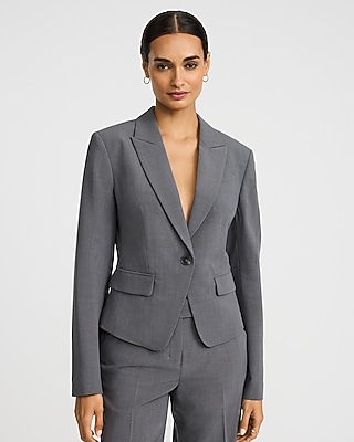 Fitted One Button Cutaway Blazer