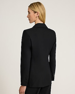 Stretch Cotton Long Slim Blazer