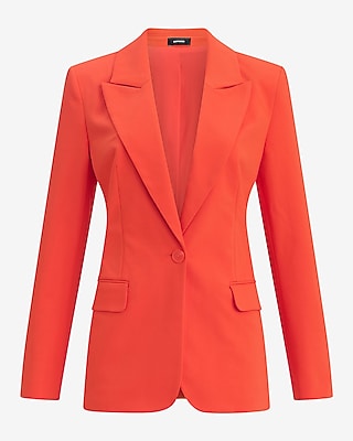 Stretch Cotton Long Slim Blazer
