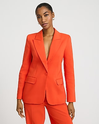 Stretch Cotton Long Slim Blazer