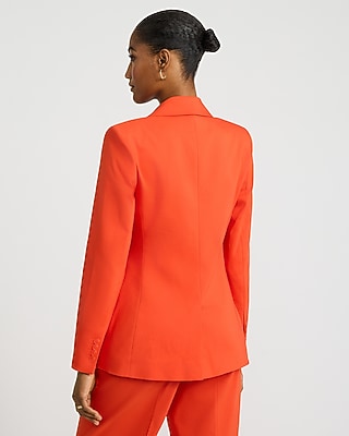 Stretch Cotton Long Slim Blazer