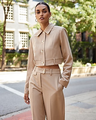 Novelty Button Cropped Blazer
