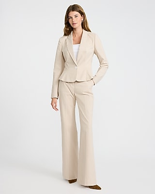 Mini Houndstooth Stretch One Button Peplum Blazer