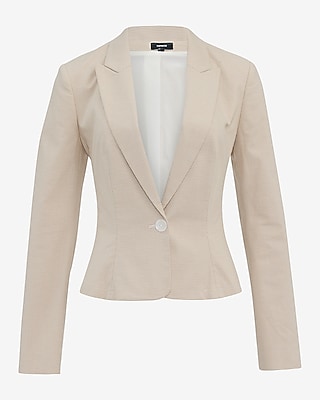 Mini Houndstooth Stretch One Button Peplum Blazer