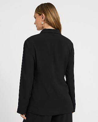 Notched Collar Wrap Tie Blazer