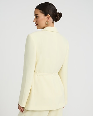 Textured Twill Relaxed Tie Waist Blazer - image 4