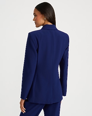 Double Breasted Novelty Button Blazer Studio Stretch Twill