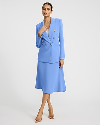 Luxe Stretch Double Breasted Novelty Button Blazer