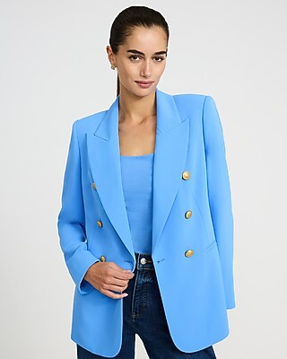 Luxe Stretch Double Breasted Novelty Button Blazer